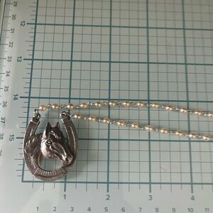 Rockwear horse horseshoe necklace! Classic Hardware brand. Made by USA Artisians
